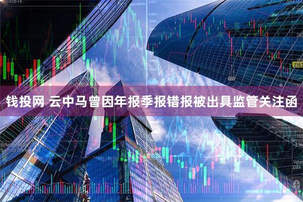 钱投网 云中马曾因年报季报错报被出具监管关注函